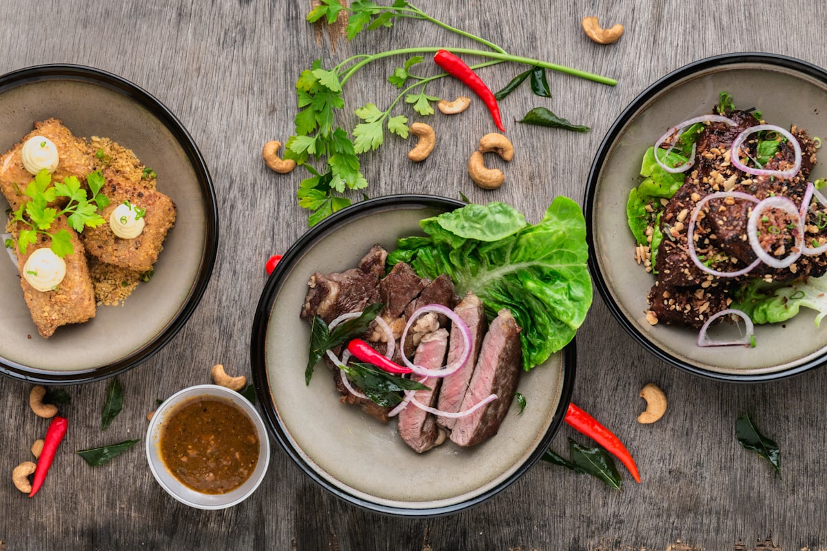 Gourmetgerecht met verse ingrediënten